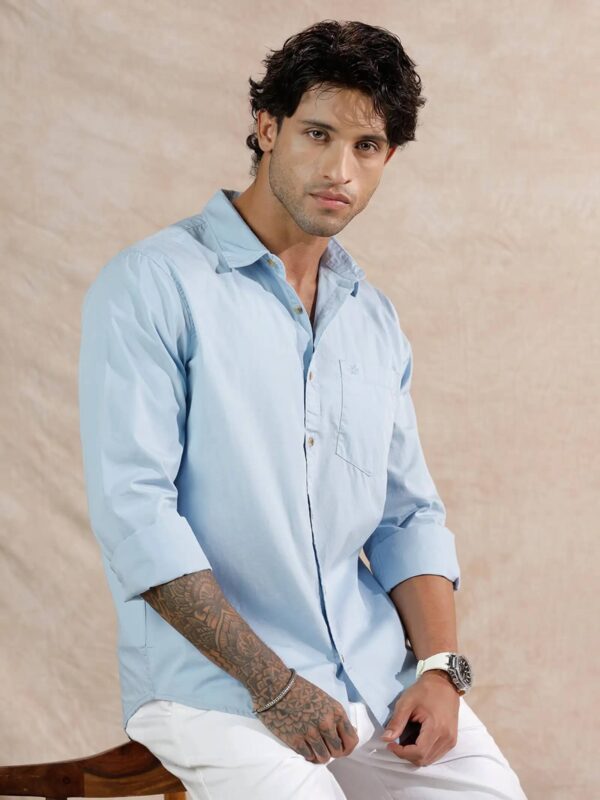 WROGN Men Regular Fit Solid Spread Collar Casual Shirt
