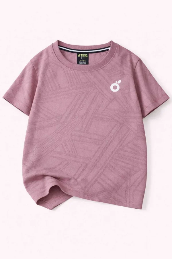 Tikq Garments Boys & Girls Printed Cotton Blend Regular T Shirt (Pink, Pack of 1)
