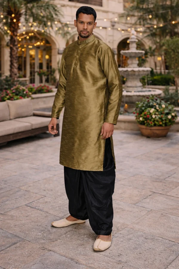 MAG Men Pure Silk Kurta Dhoti Pant Set