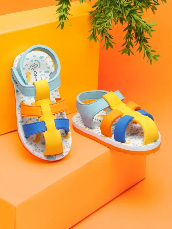 onyc Velcro Strappy Sandals For Boys & Girls (Blue , 2.5-3 Years)