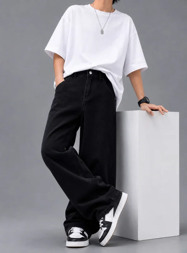 ARTVISION Boys Loose Fit Mid Rise Black Jeans