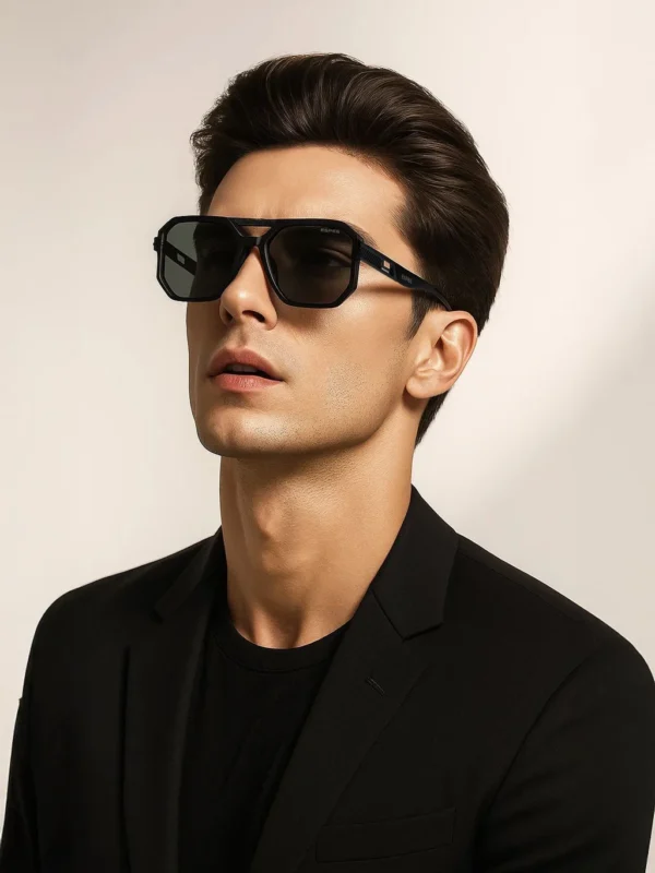 Espee Gradient Retro Square Sunglasses (56) (For Men, Grey)