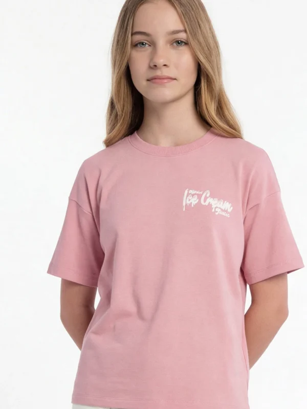max Garfield Girls Printed Pure Cotton Regular T Shirt (Pink, Pack of 1)